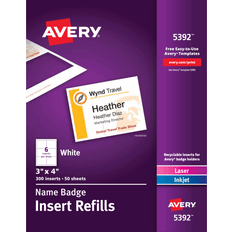 Avery Laser Name Badge Inserts, 3" Box Of 300