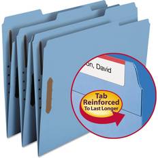 Blue Binders & Folders Smead Top Tab Colored Fastener Folders, 2 Fasteners, Letter