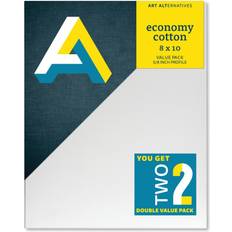 Art Alternatives 8" x 10" Economy Cotton Stretched Canvas Set, 2 Piece