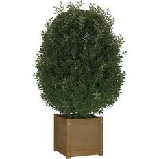 Pine Outdoor Planter Boxes vidaXL Garden Planters 2 Honey Pinewood 40x40x40cm