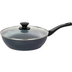at Home Cream Speckled Non-Stick Sauce Pan with Lid, 3qt