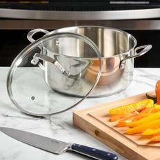 Martha Stewart 3.5 Quart Stainless Steel Saucepan with Vented Glass Lid