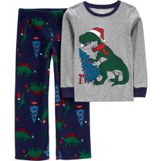 Carter's Kid 2-Piece Christmas Dinosaur Fleece PJs