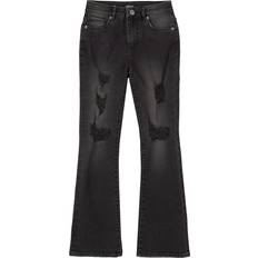 Hudson Girl's High-Rise Flare Jeans - Washed Black