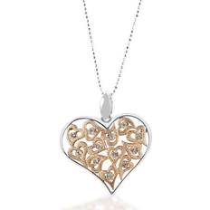 Kelly Herd Multi Heart Pendant - Silver/Rose Cold/Transparent