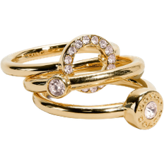 Gold Plated - Women Jewelry Sets Coach Open Circle Halo Ring Set - Gold/Pink