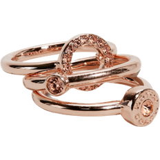 Rose Gold Jewelry Sets Coach Open Circle Halo Ring Set - Rose Gold