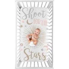 Gold Sheets Sweet Jojo Designs Star and Moon Girl Photo Op Fitted Crib