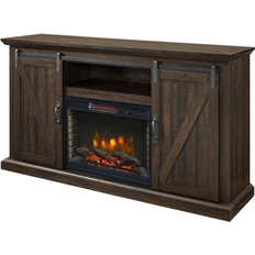 Muskoka Langdon 58-in Infrared Media Fireplace Rustic Brown Finish