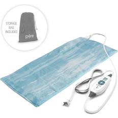 Heating Products Pure Enrichment Relief Luxe Micromink Electric Heating Pad, Turquoise/Blue