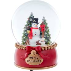 Glass Decorations Kurt Adler Musical Snowman with Trees Waterglobe Decoration 4.7"