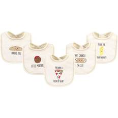 Touched By Nature Bibs Pizza Beige Pizza 'Heart' Organic Cotton Bib Set