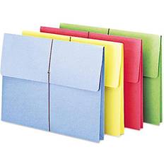 77251 Two Inch Expansion Wallet, Elastic Cord, Letter, Blue/Green/Red/Yellow, 50/Box