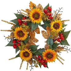 Nearly Natural Sunflower & Wreath