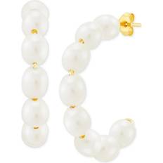 Bloomingdale's Honora Cultured Freshwater Rice Pearl (5-6mm) C-Hoop Earrings in 14k