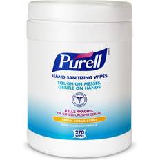 Wipes Hand Sanitizers Purell Hand Wipes, 6 6 3/4, White, 270 Wipes/Canister
