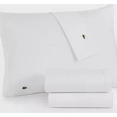 Lacoste Home Solid Cotton Bed Sheet Green, Gray, Beige, Purple, White, Pink, Red, Blue (243.8x167.6)