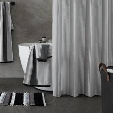 Silber Duschvorhänge Catherine Lansfield Textured Stripe Water Repellent Shower