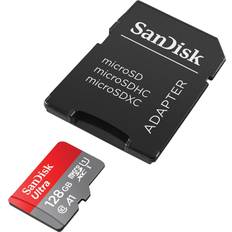 SanDisk 128 GB - microSDXC Minnekort SanDisk Ultra microSDXC Class 10 UHS-I U1 A1 140MB/s 128GB +Adapter