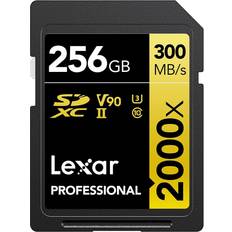 LEXAR 256 GB Memory Cards LEXAR Professional SDXC Class 10 UHS-II U3 V90 2000x 300/260MB/s 256GB