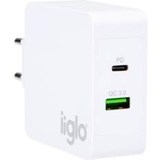 Batterier & Ladere Iiglo universal oplader til telefon og tablet USB-C & USB-A