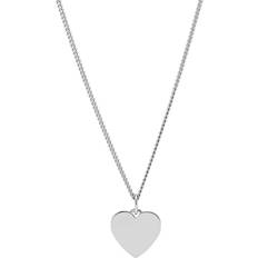 Fossil Women Engravable Heart Stainless Steel Necklace