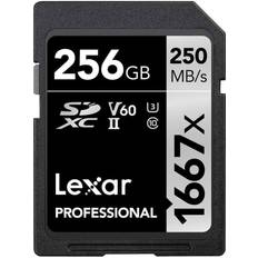 256 GB Memory Cards LEXAR Professional SDXC Class 10 UHS-II U3 V60 250/60MB/s 256GB (1667x)