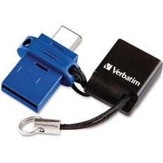 Verbatim Store n' Go Dual Usb 3.0 Flash Drive For Usb-c Devices, 32 Gb, Blue VER99154 Blue