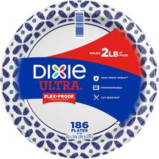Dixie Disposable Plates Ultra White/Blue 186-pack
