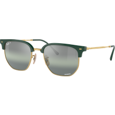 Ray-Ban Sonnenbrillen reduziert Ray-Ban New Clubmaster Gold Frame Silver Lenses Polarized