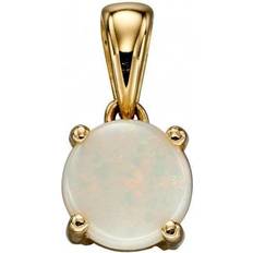 Elements October Opal Pendant - Gold/Pink