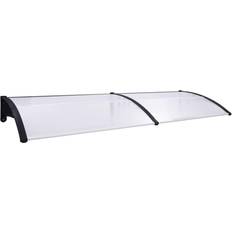 vidaXL Transparent, Black Door Canopy Black and Transparent 118.1"x31.5" PC - Black