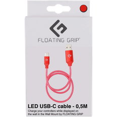 Spillkontroll - og konsollstativer Floating Grip 0,5M LED USB-C Cable Red