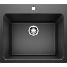 Granite Kitchen Sinks Blanco Liven 25" Single Bowl Drop In/Undermount Laundry Silgranit