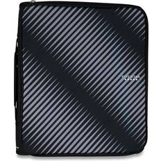 Star 2 3-Ring Zipper Binder, Black/Gray Zebra