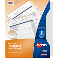 Avery Desktop Organizers & Storage Avery AVE11835 Big Tab Insertable Dividers