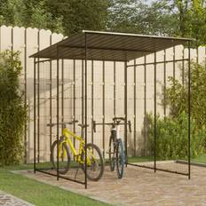 vidaXL Bicycle Shed 190x190x222 Steel Black Black (Byggnadsarea )