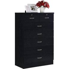 Black Chest of Drawers Hodedah HI70DR Chest of Drawer 31.5x48.3"