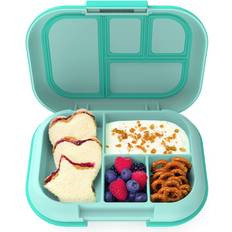 QQKO Bento Lunch Box with 4 Compartments, Sauce Container, Utensils, Food  Picks and Muffin Cups for School - Purple