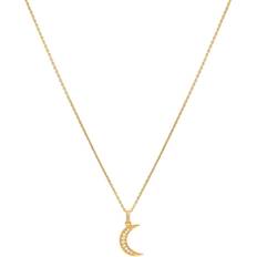Zoe Lev Moon Necklace - Gold/Diamonds