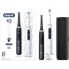 Elektriske tannbørster & Tannspylere Oral-B iO 5 DUO Electric Toothbrush 2 Replacement Heads with Travelling Case Black & White