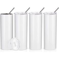 Craft Express 20oz. Skinny Stainless Steel Tumblers, 4ct.