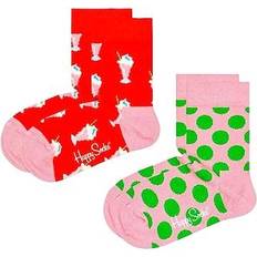 Prikkete Undertøy Happy Socks Kid's Milkshake Sock 2-pack - Multicoloured