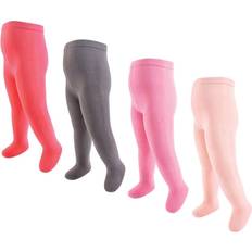 Touched By Nature Girls' Organic Cotton Tights, Coral Charcoal, 2T-4T