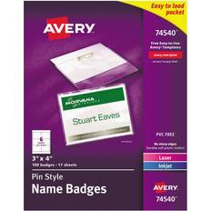 Avery Clipboards & Display Stands Avery ID Badge Holders/Cards, Clear with