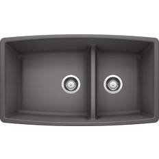 Granite Kitchen Sinks Blanco Performa 33" Medium Double Bowl Undermount
