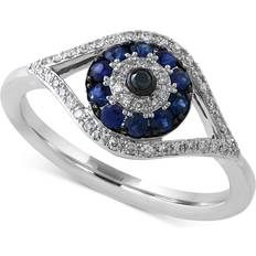 Effy Evil Eye Ring - Silver/Diamonds/Sapphire