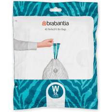 Brabantia 12 gal. PerfectFit Trash Bags, Code L, (40 L x 45 L) 20 Trash Bags, White