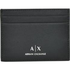 Armani Exchange Plain Leather Credit Card Holder - Black