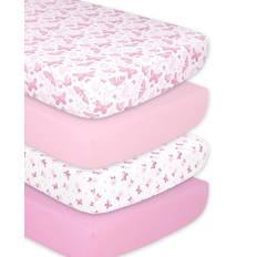 The Peanutshell 4-Pack Butterfly Microfiber Fitted Crib Sheets